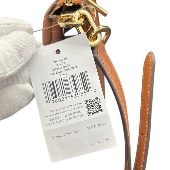 Kate Spade Kayla 3-Compartment Crossbody bag in warm gingerbread pebbled leather - Picture 3 of 11